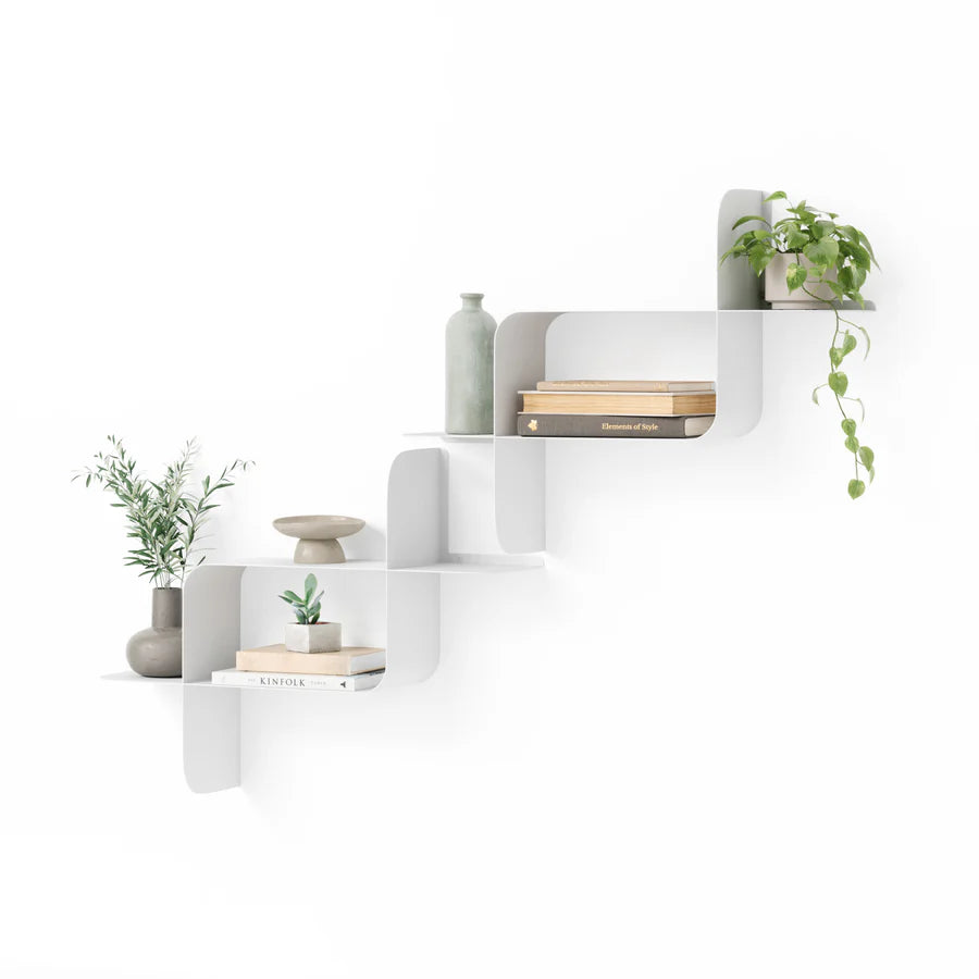 wtackleou Shop Montage Metal Wall Shelves, Set of 2