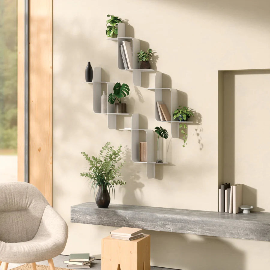 wtackleou Shop Montage Metal Wall Shelves, Set of 2